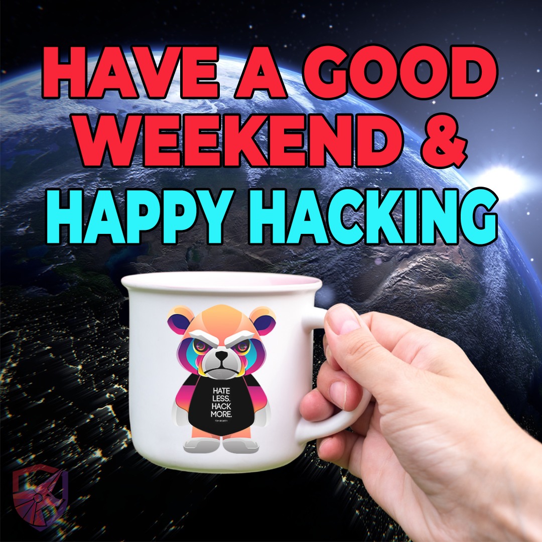 Wishing you all a happy weekend this Saturday morning! May it be equally full of relaxing as it is full of hacking. 🧑‍💻