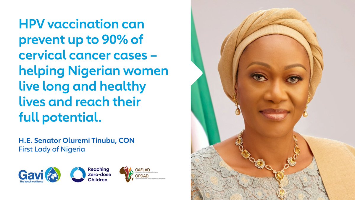OAFLAD 🌍 (@oaflad) on Twitter photo “Adolescents and young people as advocates and right holders are crucial in ensuring reach  and access of the HPV vaccines for adolescent girls”.
H.E Senator Oluremi Tinubu , CON
First Lady of Nigeria <a href="/SenRemiTinubu/">Sen Oluremi Tinubu, CON</a>
#HumanlyPossible #VaccinesWork <a href="/gavi/">Gavi, the Vaccine Alliance</a> <a href="/UNICEF/">UNICEF</a> <a href="/WHOAFRO/">WHO African Region</a> “Adolescents and young people as advocates and right holders are crucial in ensuring reach  and access of the HPV vaccines for adolescent girls”.
H.E Senator Oluremi Tinubu , CON
First Lady of Nigeria <a href="/SenRemiTinubu/">Sen Oluremi Tinubu, CON</a>
#HumanlyPossible #VaccinesWork <a href="/gavi/">Gavi, the Vaccine Alliance</a> <a href="/UNICEF/">UNICEF</a> <a href="/WHOAFRO/">WHO African Region</a>