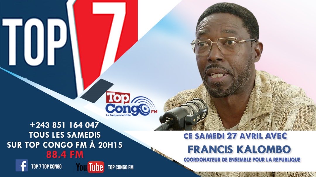Ce soir à 20h15 sur Top congo FM!!