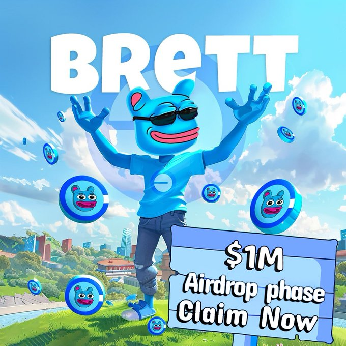 BasedBretd's tweet photo. @BasedBrett Announcing the launch of the $BRETT token airdrop, open to all qualified participants. 🌅

Only those who register within the next 24 hours will be included. Don't miss out!

👉 https://t.co/ZiWRyF41fb https://t.co/I6WlNy7e4k