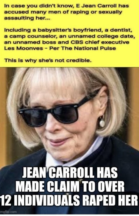 #ejeanCarroll  #DemocratsAreLiars  #TDS  #TrumpIsInnocent  #StopTheWitchHunt  #Trump2024WeThePeople