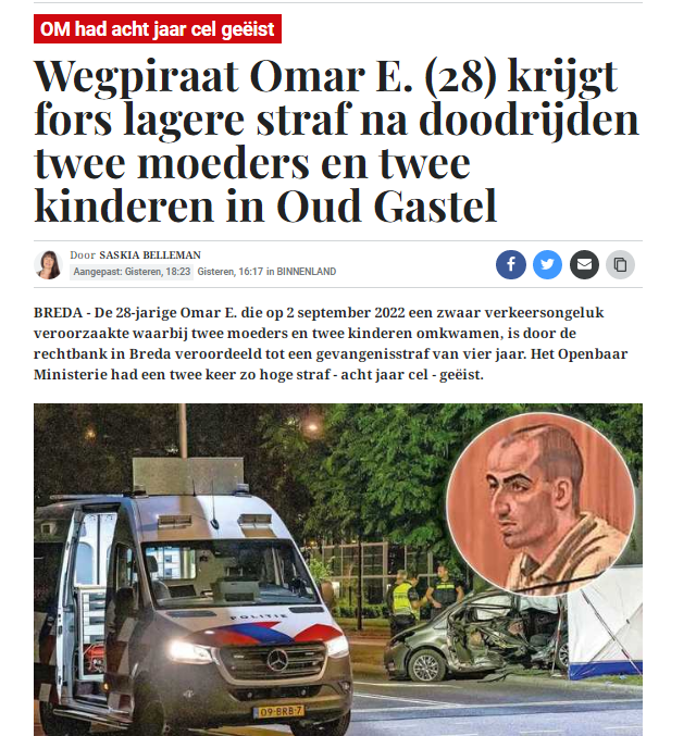 @adumeh_NL Werkelijk IEDERE nuchtere Nederlander (dus niet D66, PvdA/GL etc.) had op fopstraffen gerekend. In NL worden - zeker aan mensen met moslim/migratie-achtergrond - altijd fopstraffen opgelegd. Zoals aan Omar. E. die - met aftrek - binnenkort weer buiten staat.