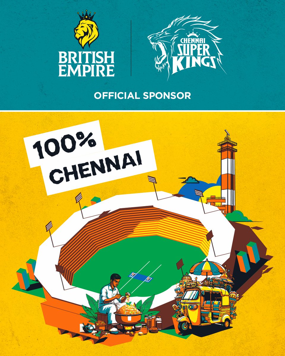 🏟️ ANBUDEN 
☕️ Filter Coffee 
🏖️ Marina Beach 

Adding on to the 💯 % Chennai  fun, here’s the latest addition! 

#WhistlePodu #BritishEmpire 🦁💛
@SNJGrp