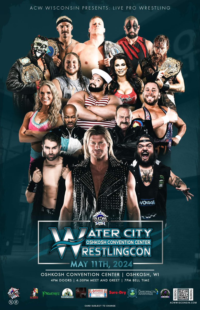 We are just TWO WEEKS AWAY from Water City Wrestling Con 2024! May 11th-Oshkosh Convention Center @NicTNemeth @SnakePitPod @TheLethalJay @ColtCabana @MmmGorgeous @DylanPostl 🎟️: ACWWisconsin.com