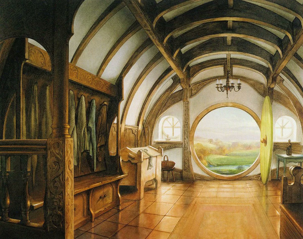 “A Hobbit Dwelling” One of my favorite pieces by John Howe.