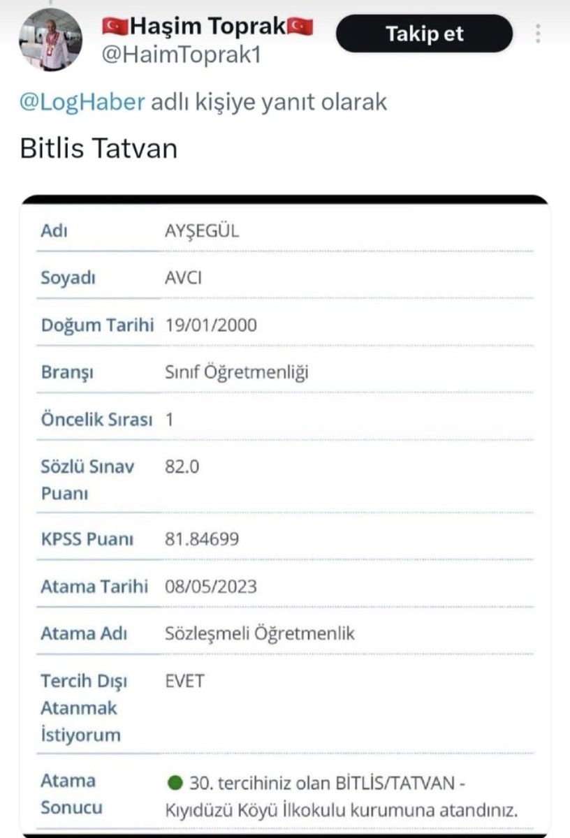 Crypto20515650's tweet photo. @EgitimSenWan @VanilMem @tcmeb @tcvanvaliligi van değil bitlis'den bu öğretmen https://t.co/WRvff2wZNX
