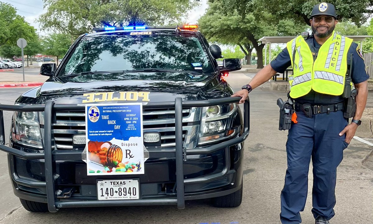 We are all set up! Come see us at Austin ISD Central Office (4000 S. Interstate 35) today between 10am-2pm to drop off your unused or expired medication, and take part in this national event to stop potential abuse! #NationalDrugTakeBackDay