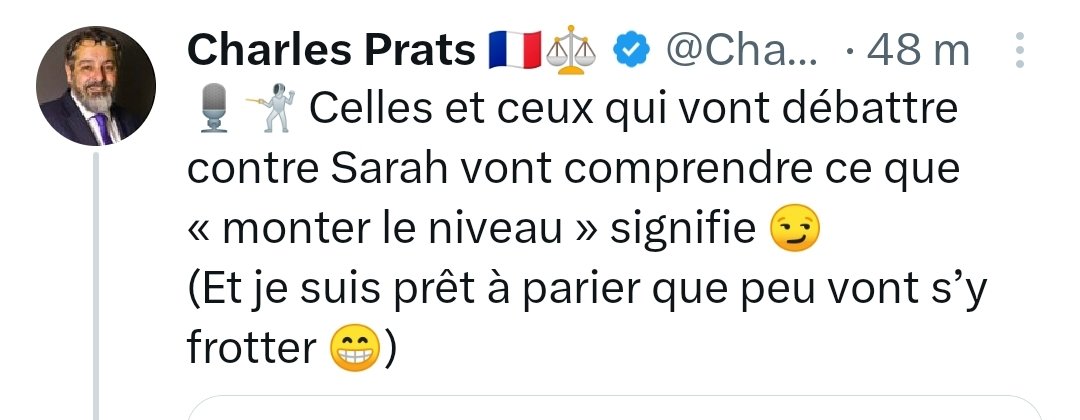 Il nous avoue clairement que @MarionMarechal et @ZemmourEric sont nuls à chier. Pour une fois je suis d'accord avec lui 🤡