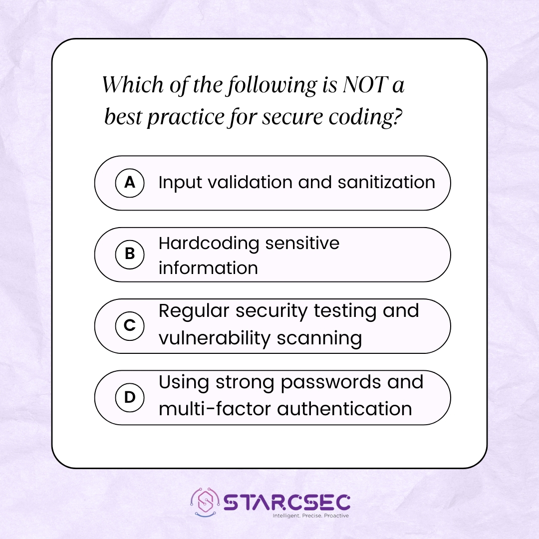 Secure code vs vulnerable code?   Test your #ApplicationSecurity IQ! What's the key difference?   Answer below & stay tuned for the answer reveal next week!  #SecureCoding #Starcsec #APISecurity