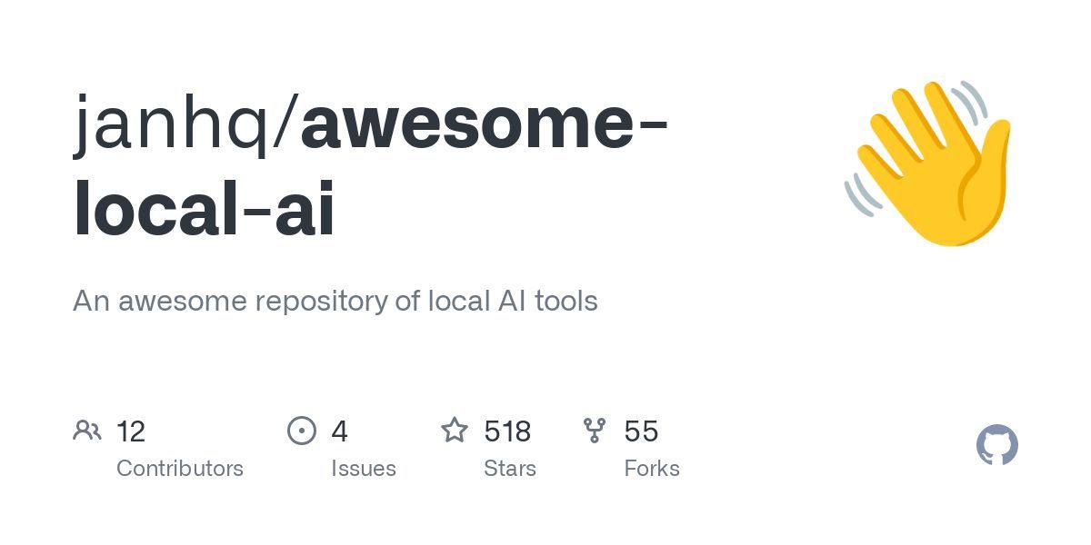 GitHub - janhq/awesome-local-ai: An awesome repository of local AI tools bit.ly/3VKEva9
#AI #MachineLearning #DeepLearning #LLMs #DataScience