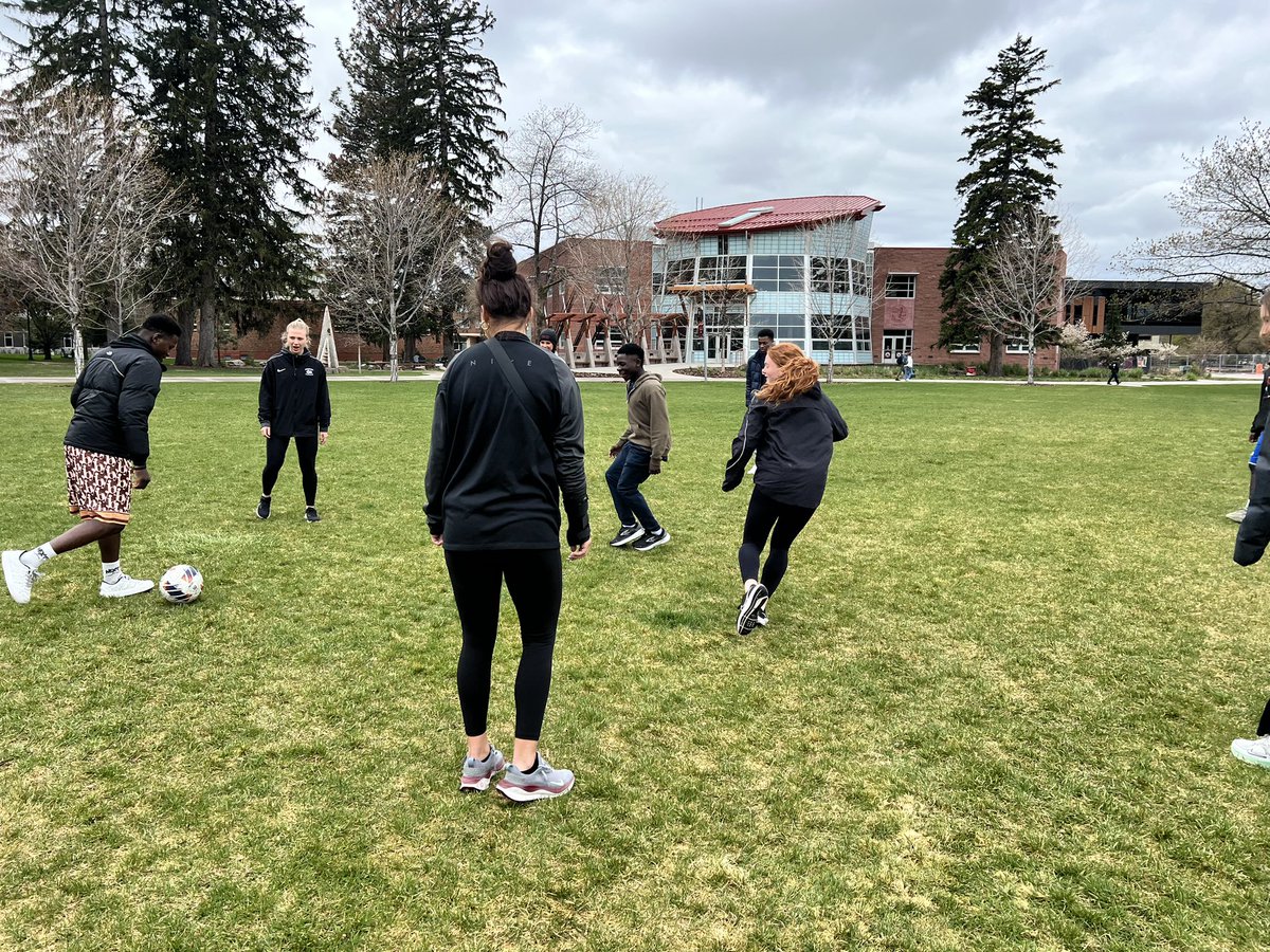 Enjoyed spending time with local refugee students and @SoftLanding_MSO on Friday. #GrizSoccer