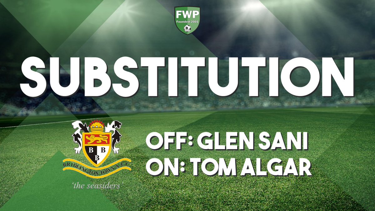 SUB: Tom Algar replaced Glen Sani (79') @PitchingIn_ fwp.co/pP6Q9B