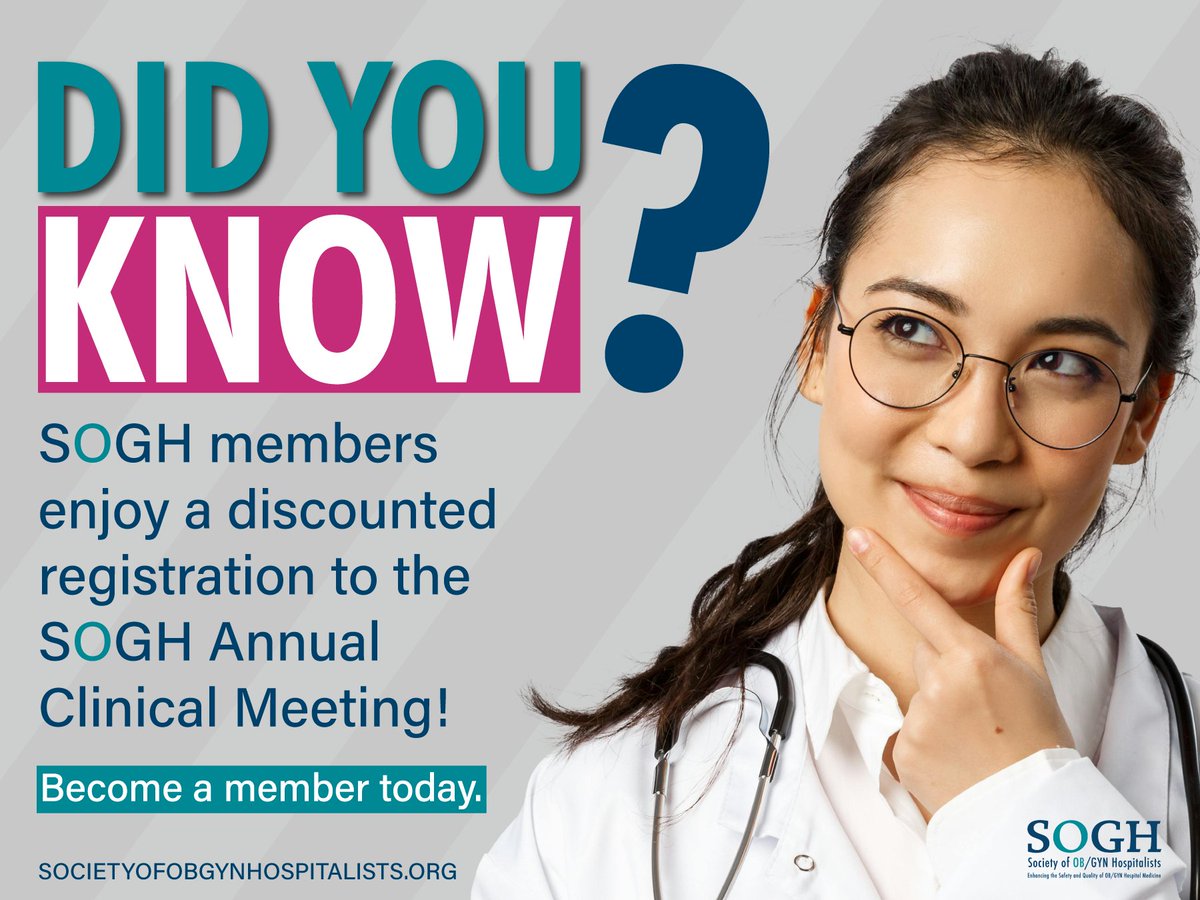 SOGH members not only benefit from career support and a sense of community but also enjoy a discounted registration to the highly anticipated SOGH Annual Clinical Meeting!

#sogh2024  #annualconference 
#obgyn #midwives #hospitalists #hospitalmedicine #gynecology #womenshealth