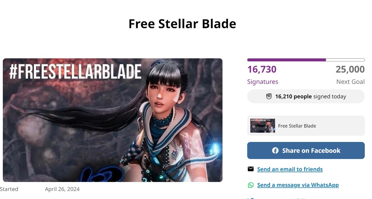 The petition is now at 16,730 and thanks to fans (and @kabrutusrambo edits) now available in Brazilian Portuguese and German. #FreeStellarBlade 

You can help the most to reach new people by retweeting this for Korean, Japanese, Chinese, German, Brazilian, Spanish speaking fans