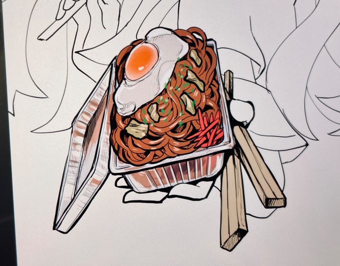 「holding chopsticks noodles」 illustration images(Latest)