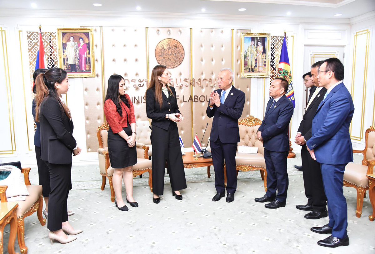 Meeting with the Minister of Labor of Thailand, Mr. Phiphat Ratchakitprakarn, to further discuss the return of the Thai workers to Israel. @IsraelinTH