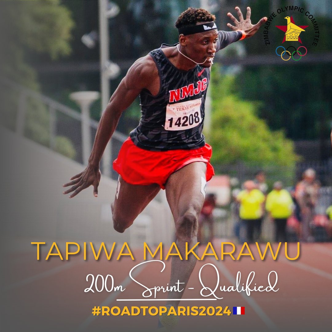 Tapiwa Makarawu has officially qualified for the Paris 2024 Olympics by smashing the Zimbabwean 200m record. Makarawu clocked in at an incredible 19:93 at the Corky Crofoot Meet in the USA, surpassing the Olympic qualifying time of 20:16.