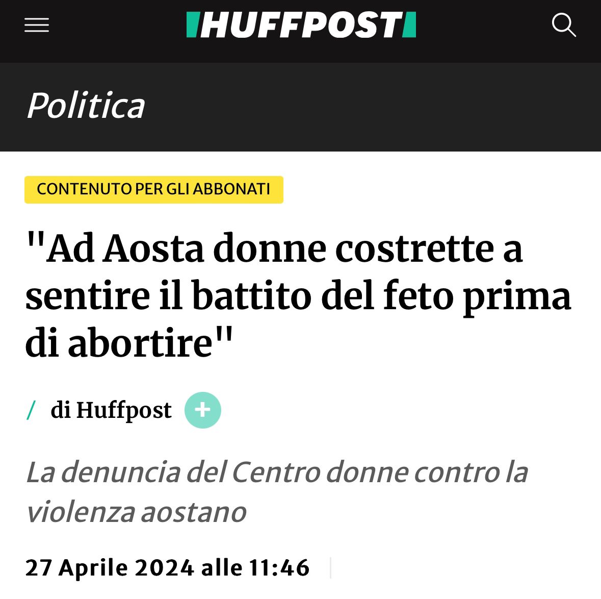 Ecco cosa succedendo: Ad #Aosta denunce di donne sottoposte a pressioni psicologiche, obbligate a sentire il finto battito e false promesse economiche per essere dissuase dalla scelta di abortire. Ridateci la libertà! Fuori gli antiabortisti dai consultori. #aborto #Legge194