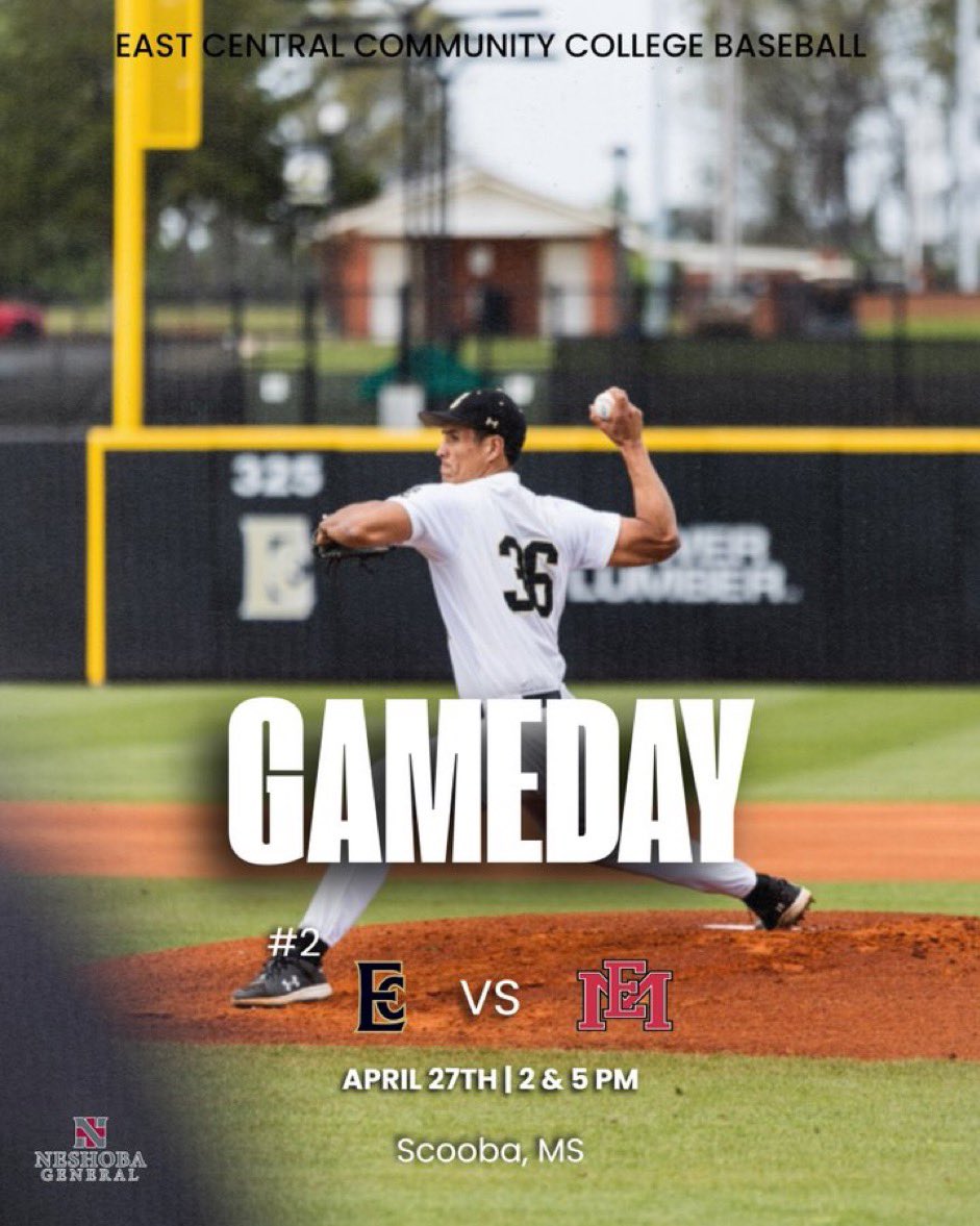 Game Day ⚾ 🆚 EMCC 📍 Scooba, MS ⌚ 2 & 5 PM 📺 emcclive.com/watch-live/ #WarriorStrong
