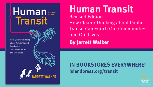 The first edition of HUMAN TRANSIT, published in 2011, has become a classic for professionals, advocates, and interested citizens. In this much-anticipated revised edition, transportation expert Jarrett Walker expands the book to deepen its explanations. islandpress.org/books/human-tr…