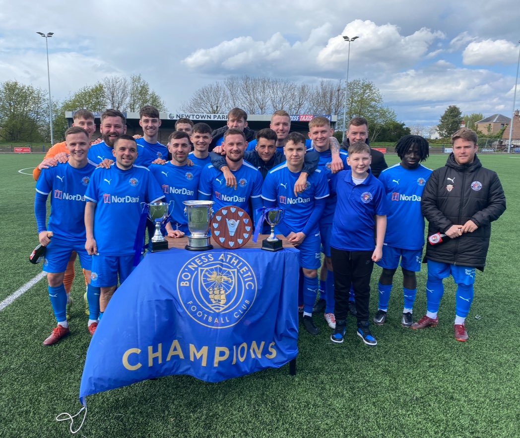 BonessAthletic's tweet photo. ** THE CUP WINNERS SHIELD CHAMPIONS **

Outstanding!

We go into the Scottish Cup next season!

#Athletic https://t.co/zYBabYfHzM