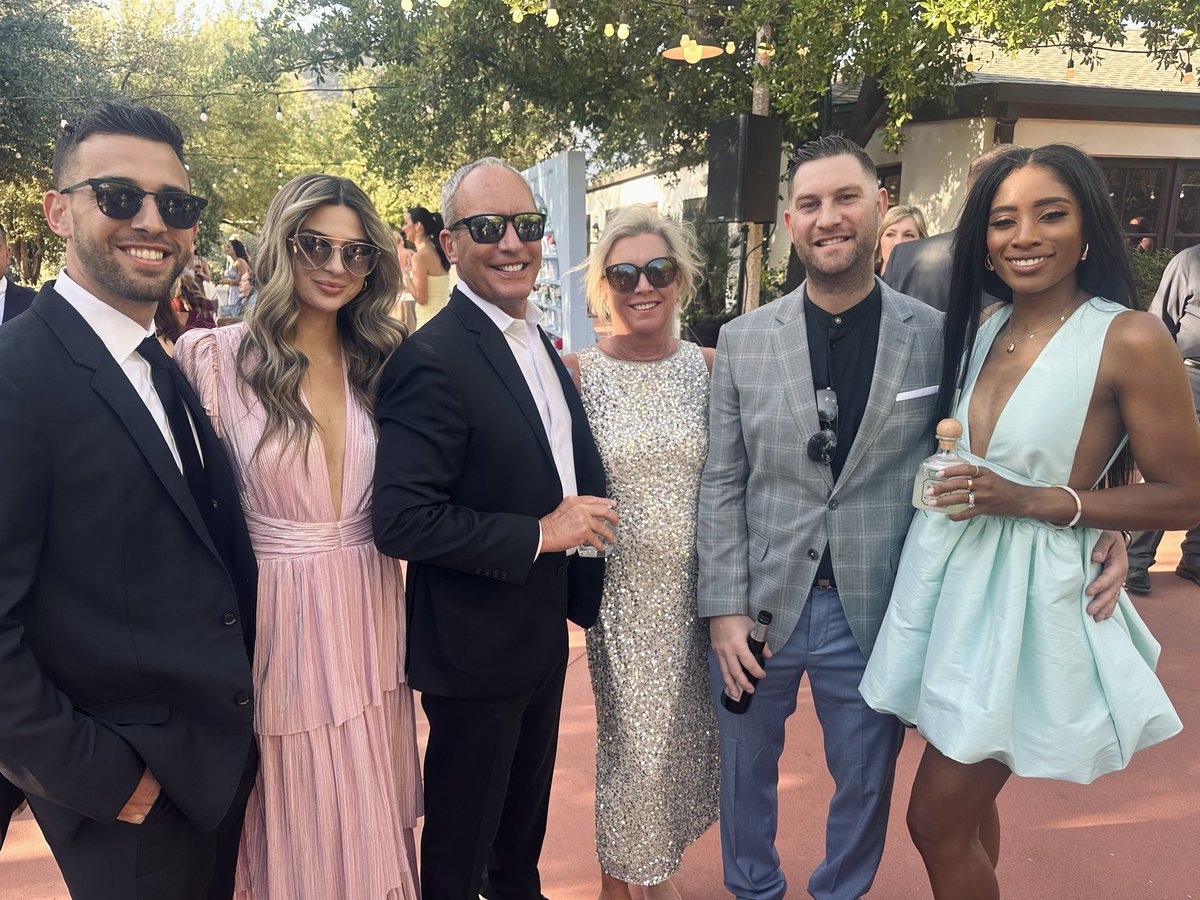 We had a lovely time at Gino and Alexandra’s wedding and reception 🤍 Here pictured with my son Kyle and wife Alyssa, Julie, and son Jayce and wife Cherisse. 🥂 #Wedding #ParadiseValley #Blessings
