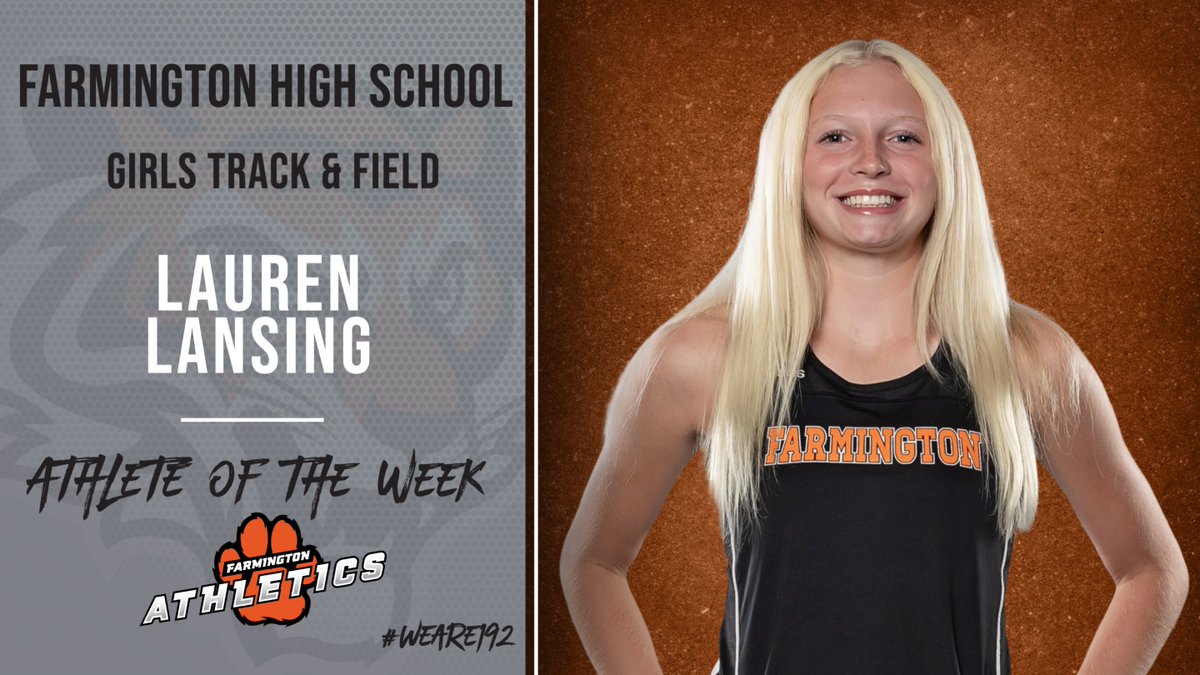 This Week's Student Spotlight - Lauren Lansing, Girls Track & Field! #AthleteOfTheWeek #WeAre192 @district192 @bergjaso @RyanMeyerFHS @_FHSTRACKFIELD @FHS_Tigers_192