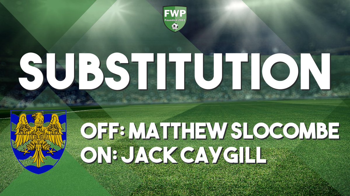 SUB: Jack Caygill replaced Matthew Slocombe (85') @PitchingIn_ fwp.co/pP6Q9B
