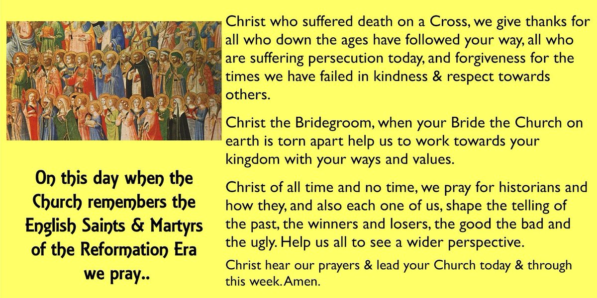 On this day when the Church remembers the English Saints & Martyrs of the Reformation Era we pray.. Please add your prayers in the comments (it can be one word, a name, a short sentence)