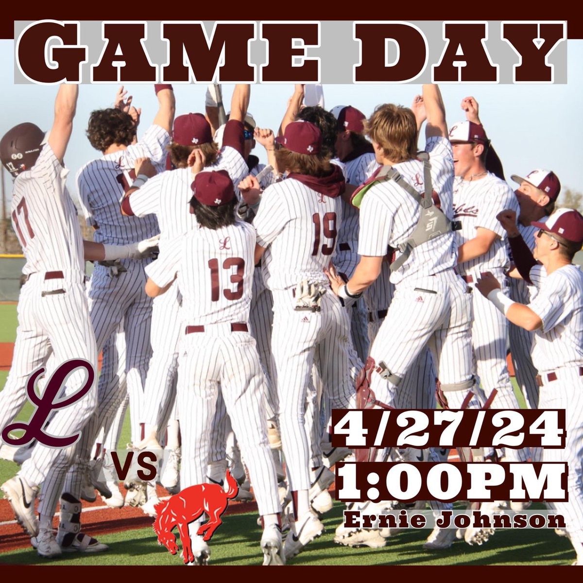 REBEL FANS! Come out to Ernie Johnson today at 1pm for the last regular season game! 🆚: Odessa High Bronchos 🏟️: Ernie Johnson 🕐: 1:00pm Let’s go, Rebels!! Finish strong! #2024RebelBaseball