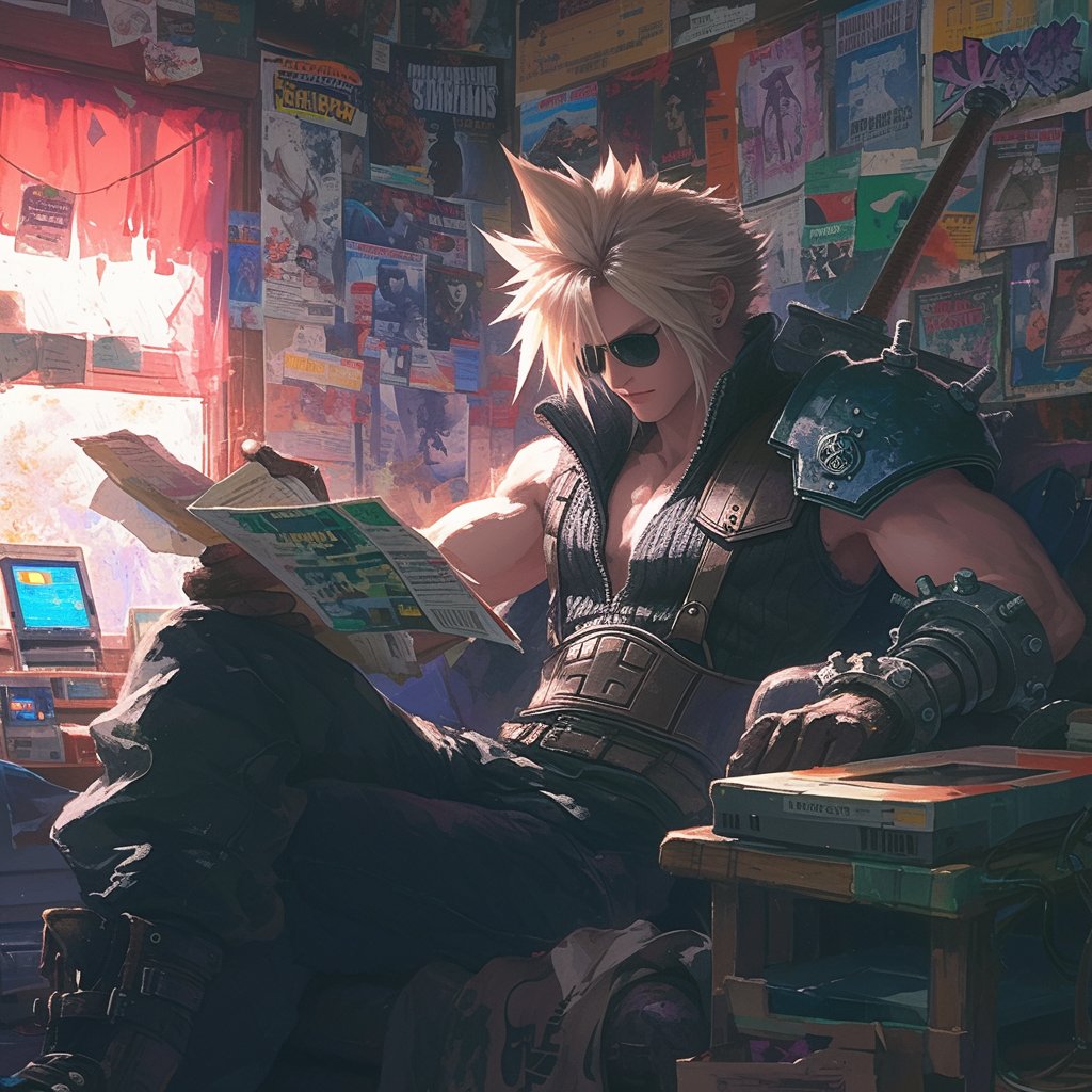 Cloud is a hardcore comic and game fan, as you can tell from the style of his room. #CloudStrife #FF7📷📷📷#FF7Rebirth #Fanarts