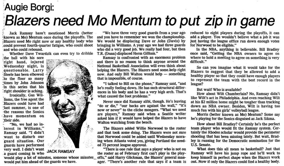 April 27 1978 - More than a 1,000 @trailblazers fans greeted the team at the @flypdx after falling to the @SeattleSonics yesterday.

Portland is down 3 games to 1 in the #WCSF best of 7 series. Game 5 is on April 30 in #Portland. The Blazers have 3 players all ruled out now to…