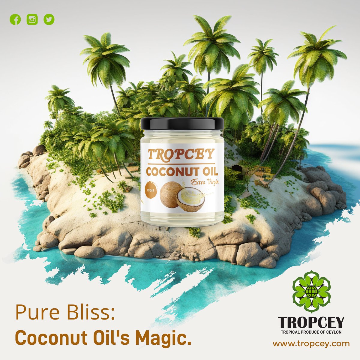 Pure Bliss : Coconut Oil's Magic...🥥
#purebliss #tropceyexport #madeinsrilanka #coconutoil #coconutwater #coconutmilk #coconutchips #coconut #coconutproducts #coconutindustry #tropical