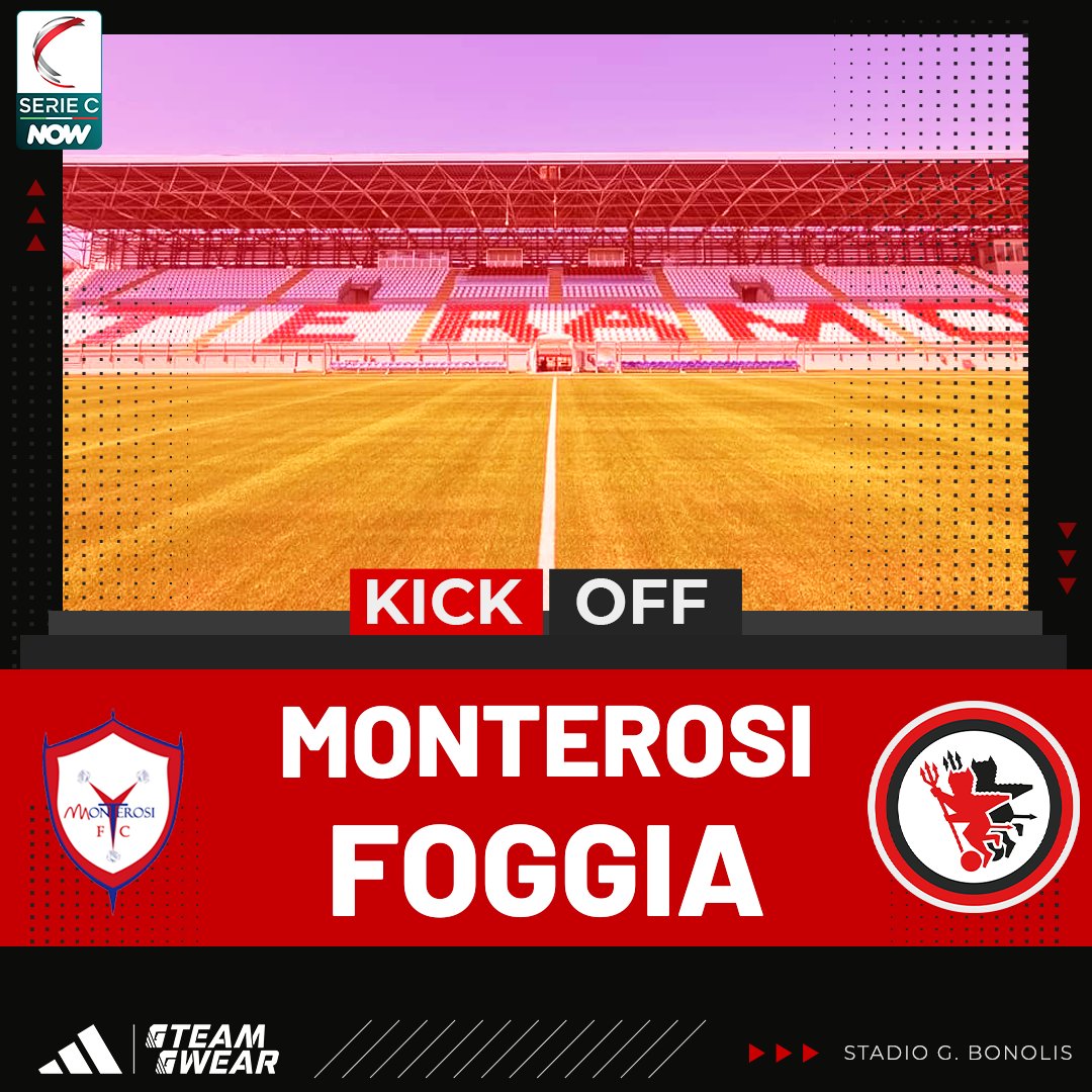 𝗞𝗜𝗖𝗞 𝗢𝗙𝗙 🔴⚫
È iniziata #Monterosi 🆚 #Foggia

#ForzaFoggia #NonTiLascioMai
#MTUFOG #SerieCNow