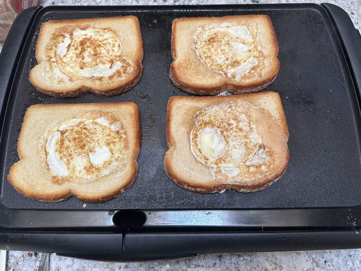 What do you call these and where are you from? Growing up my mom called them “Popeyes” (She is from Connecticut) My wife called them “Cowboy Eggs” (She is from Utah) V for Vendetta called them “Eggy in a Basket” (From the UK) Google calls them “Eggs in a hole” 🤔🤔🤔