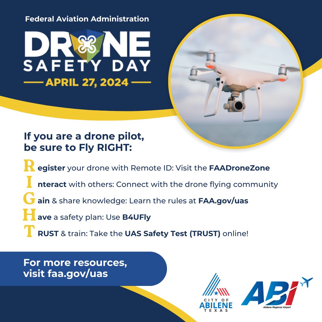 Happy Drone Safety Day! 🚁✨ Today, we celebrate responsible drone use and safety practices. Whether you're a recreational flyer or a commercial pilot, let's all do our part to fly safely, respect privacy, and protect our skies. #DroneSafetyDay