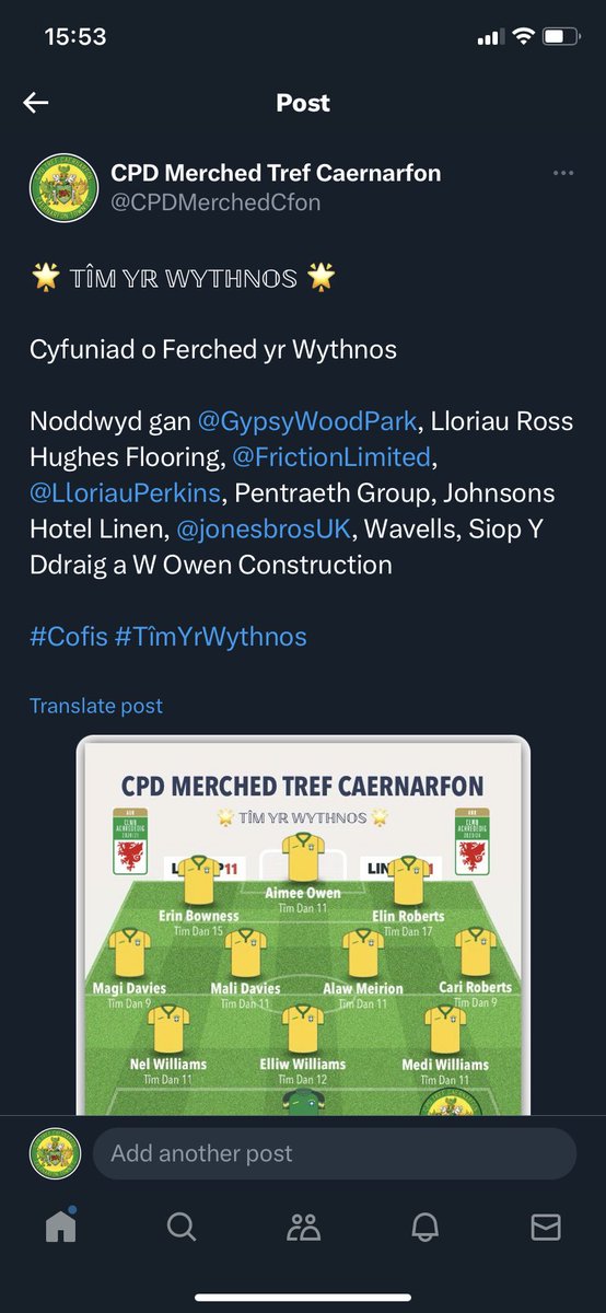 CPDMerchedCfon's tweet photo. The club, on a weekly basis, throughout the season promote the girls achievements, efforts and pride on social media.

At the same time we thank generous sponsors for their support by advertising their business logo when announcing ‘Team of the Week’ etc.

Diolch 💛💚 https://t.co/Yg3l38SGlV