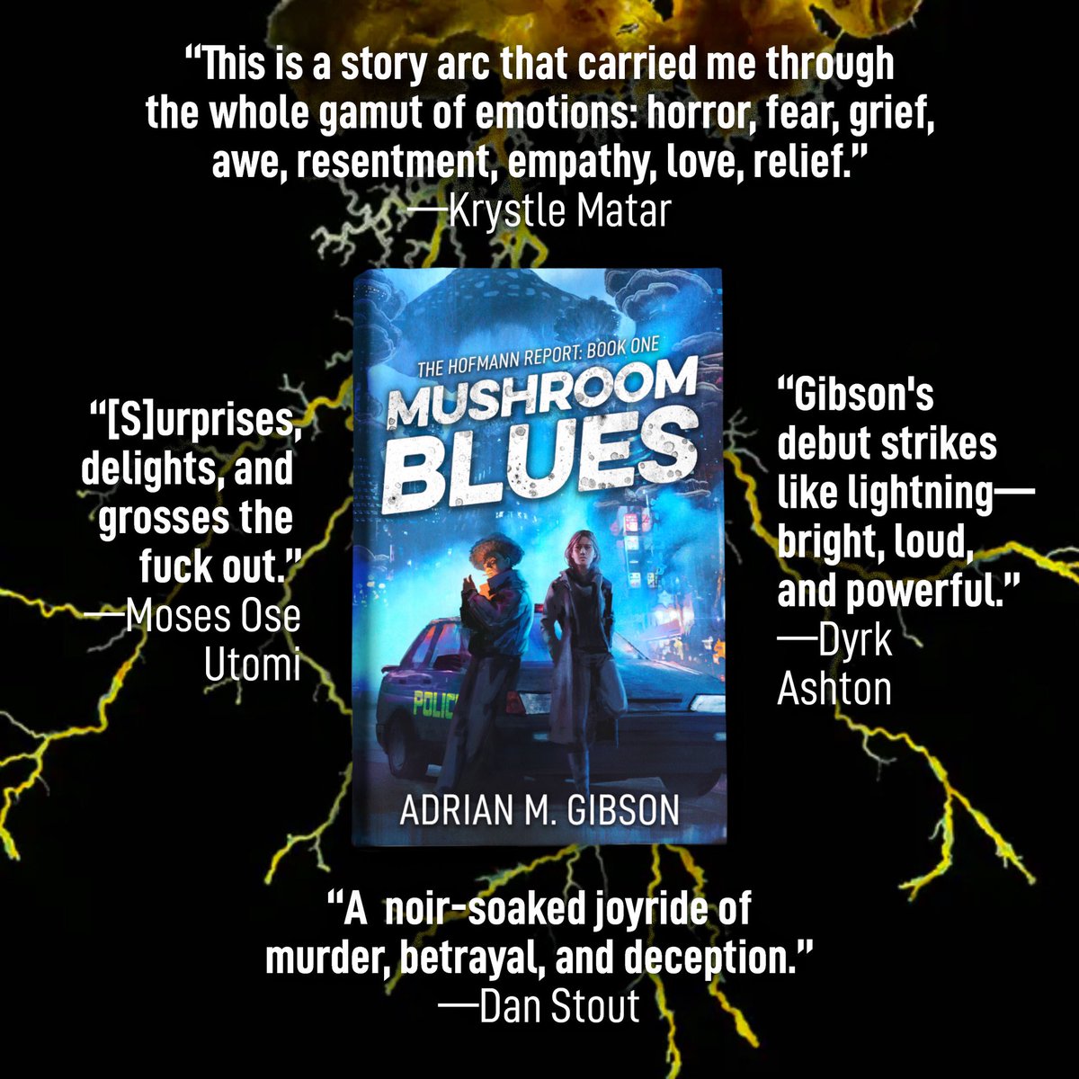 Another incredible quartet of author blurbs for #MushroomBlues, and I couldn’t be more grateful. Thank you @KrystleMatar @UnDyrk @MosesOseUtomi @DanStout 🍄💙 BUY A COPY HERE Paperback: amzn.to/3VoOBNF Hardcover: amzn.to/3vs5nAO eBook/KU: a.co/d/fIKaQ9q