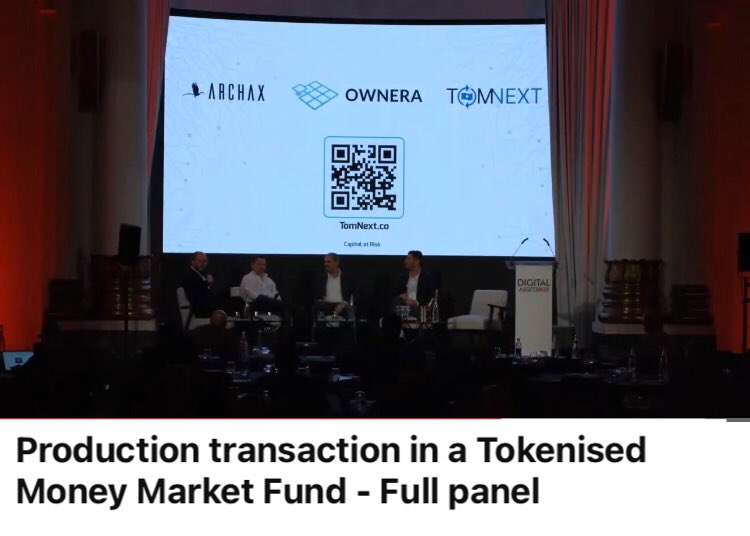 1/18 “We’re gonna do a live trade over the #FinP2P network. Again the tokenization engine is sitting on @ArchaxEx, the blockchain used is #Hedera” 6:55 $HBAR @amibendavid co-founder @OwneraIO prev. co-founder @Securitize at Digital Assets Week London 2023 youtu.be/_GvIaveEuOU?si…