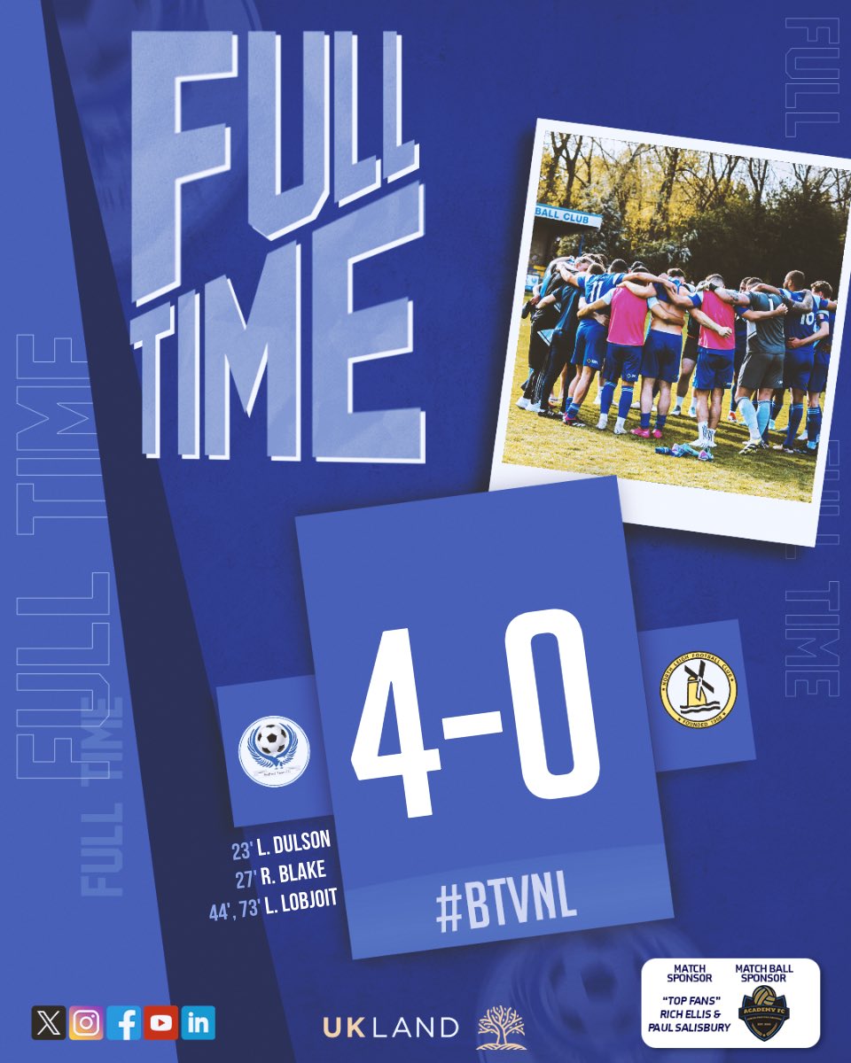 ⏱️ | FULL TIME It’s all over at The Eyrie. An incredible display from the lads 👏🏼 Sadly not enough for the title but we’ll see you all back at The Eyrie for the play off semi final on Wednesday! More details to follow 🔜 #BTVNL // #BeThe12th // #COYE