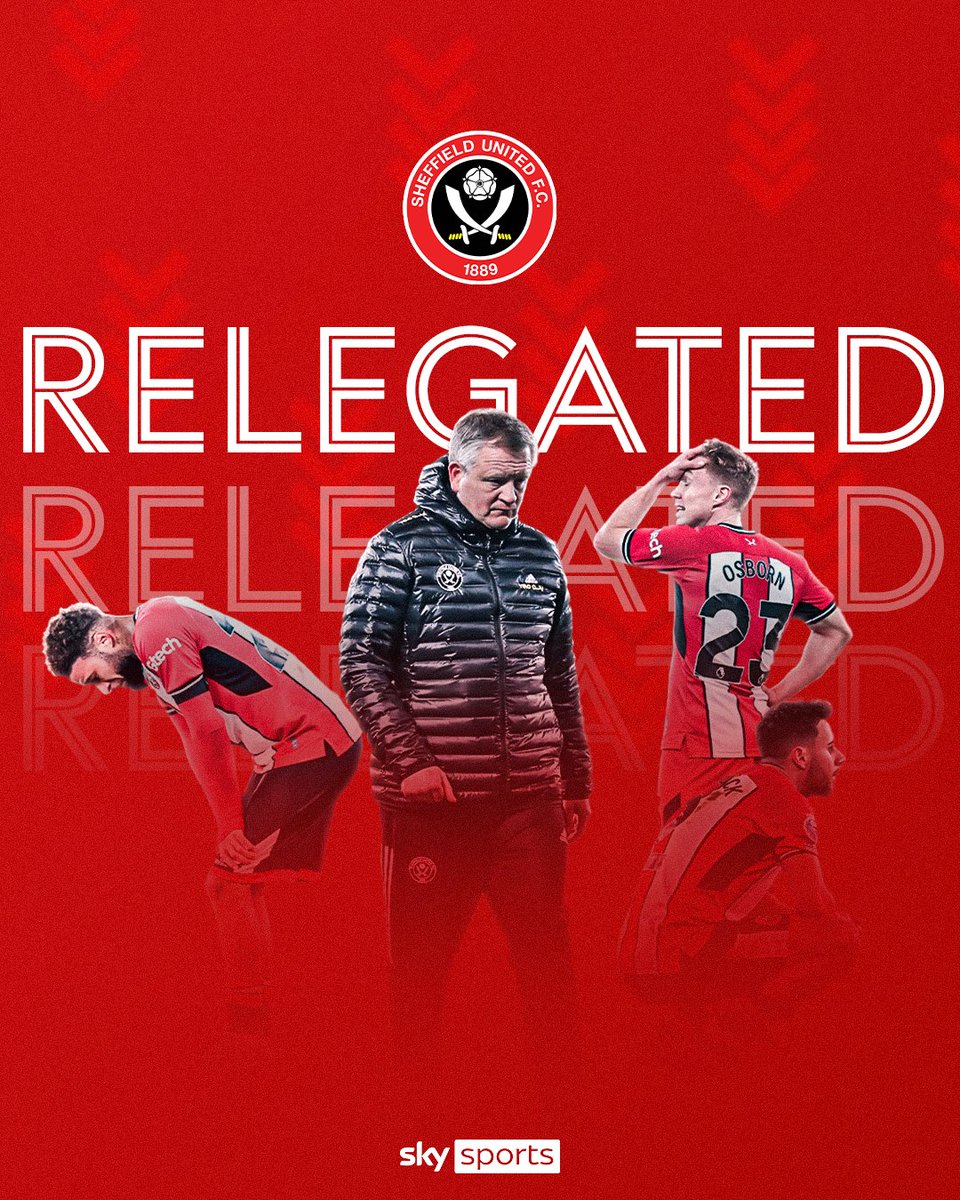 BREAKING: Sheffield United have been relegated to the Championship 📉