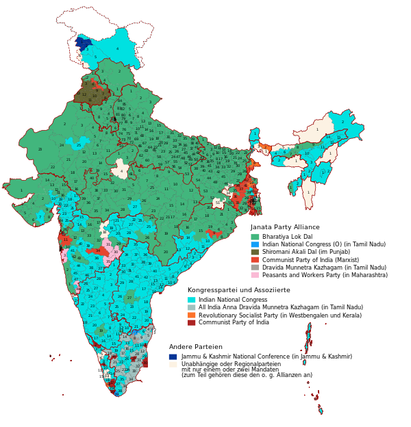 The 1977 general elections post-Emergency presents one of the starkest north-south divides in Indian electoral history. South India largely voted for the Congress (R) & Indira Gandhi, while most of North India voted for the Janata Party.