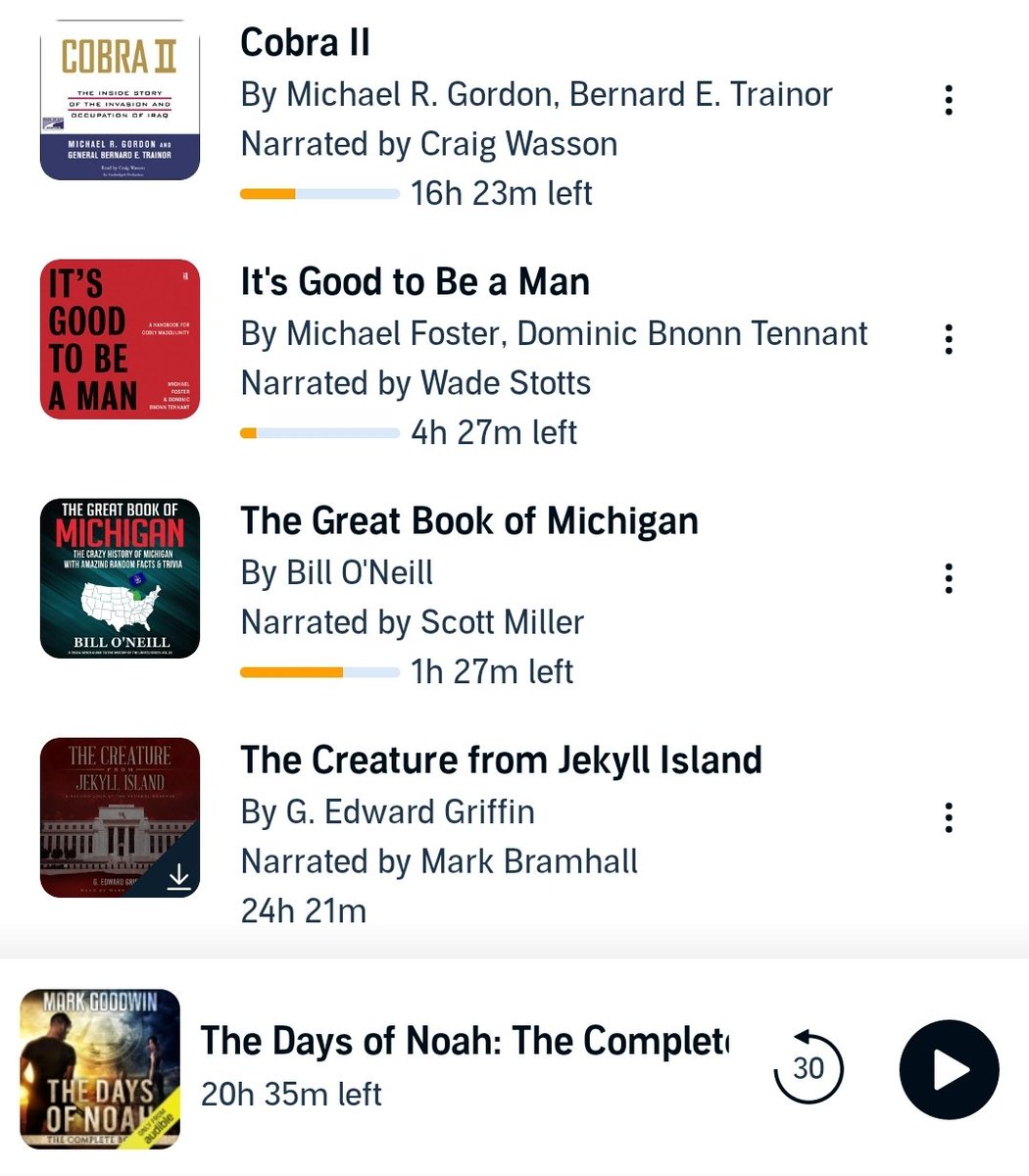 OK folks here is a sample of my recent Audible library.

I have ONE more credit left; what do you recommend!?!