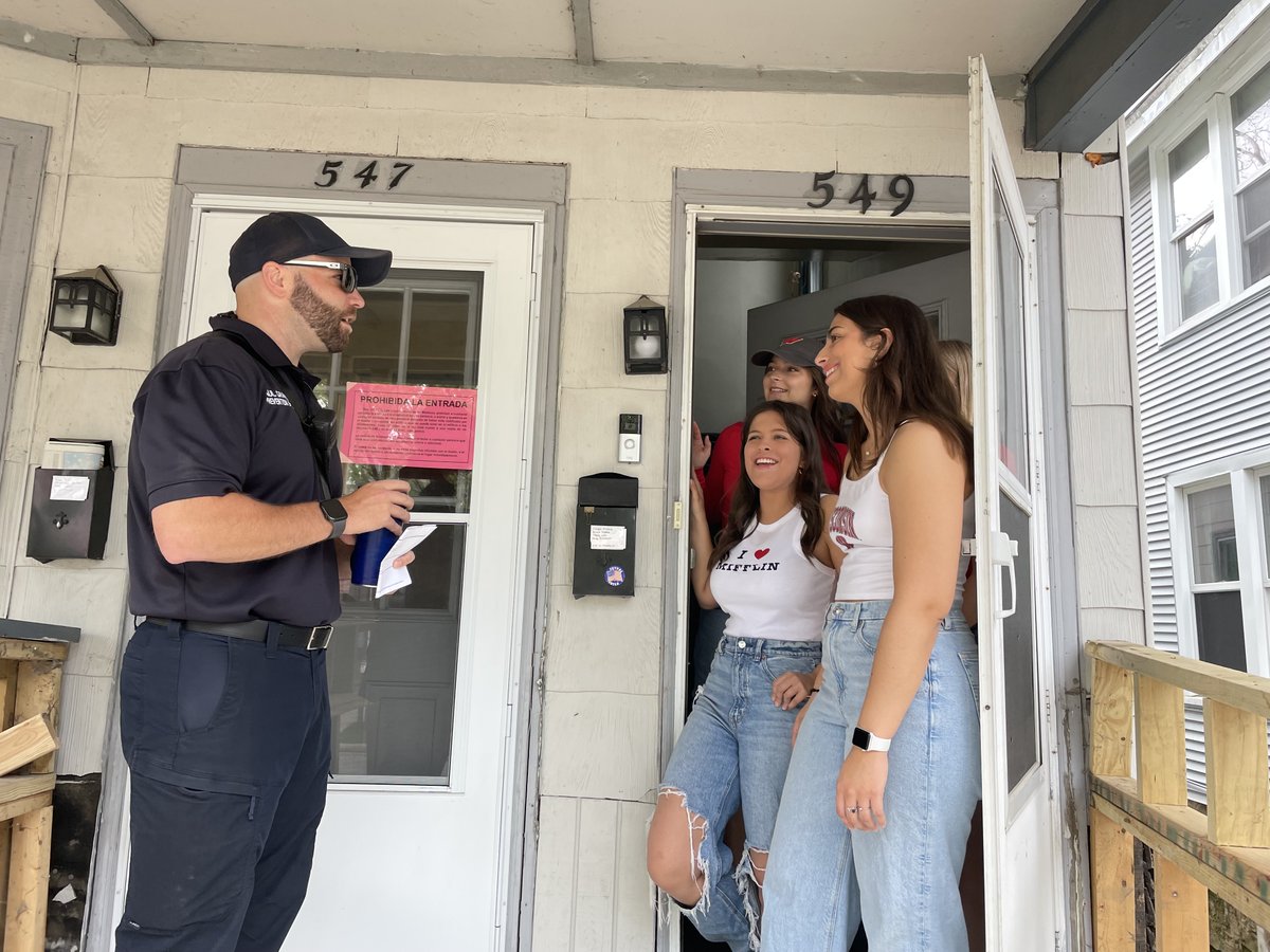 Our Code Enforcement Officers went door to door this morning ahead of the Mifflin Street Block Party to remind residents about safety expectations for today. Our Fire Prevention Division has been working with the neighborhood for weeks to help ensure a safe experience for all.