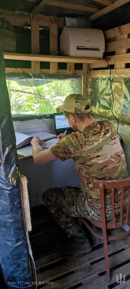 A typical frontline office situated directly on the positions of the 117 TDF Brigade