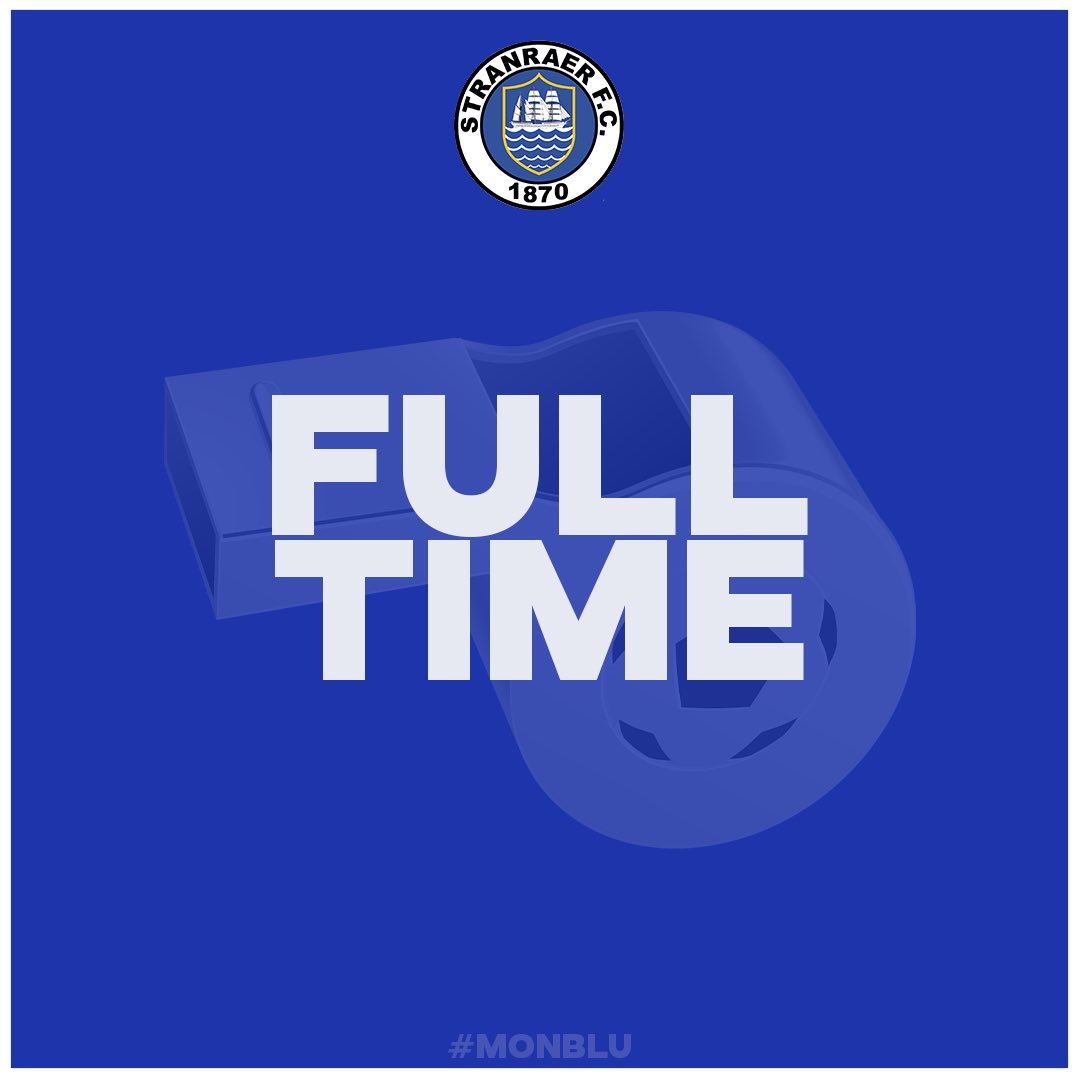 FT | FOR 2-0 STR Defeat. A massive game next Saturday at Stair Park against Stenhousemuir. #MONBLU 💙