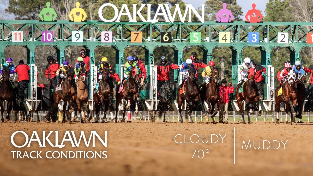 View the Oaklawn Track Conditions for Saturday, April 27☁️ #Oaklawn #OaklawnRacing #TrackConditions #MuddyTrack