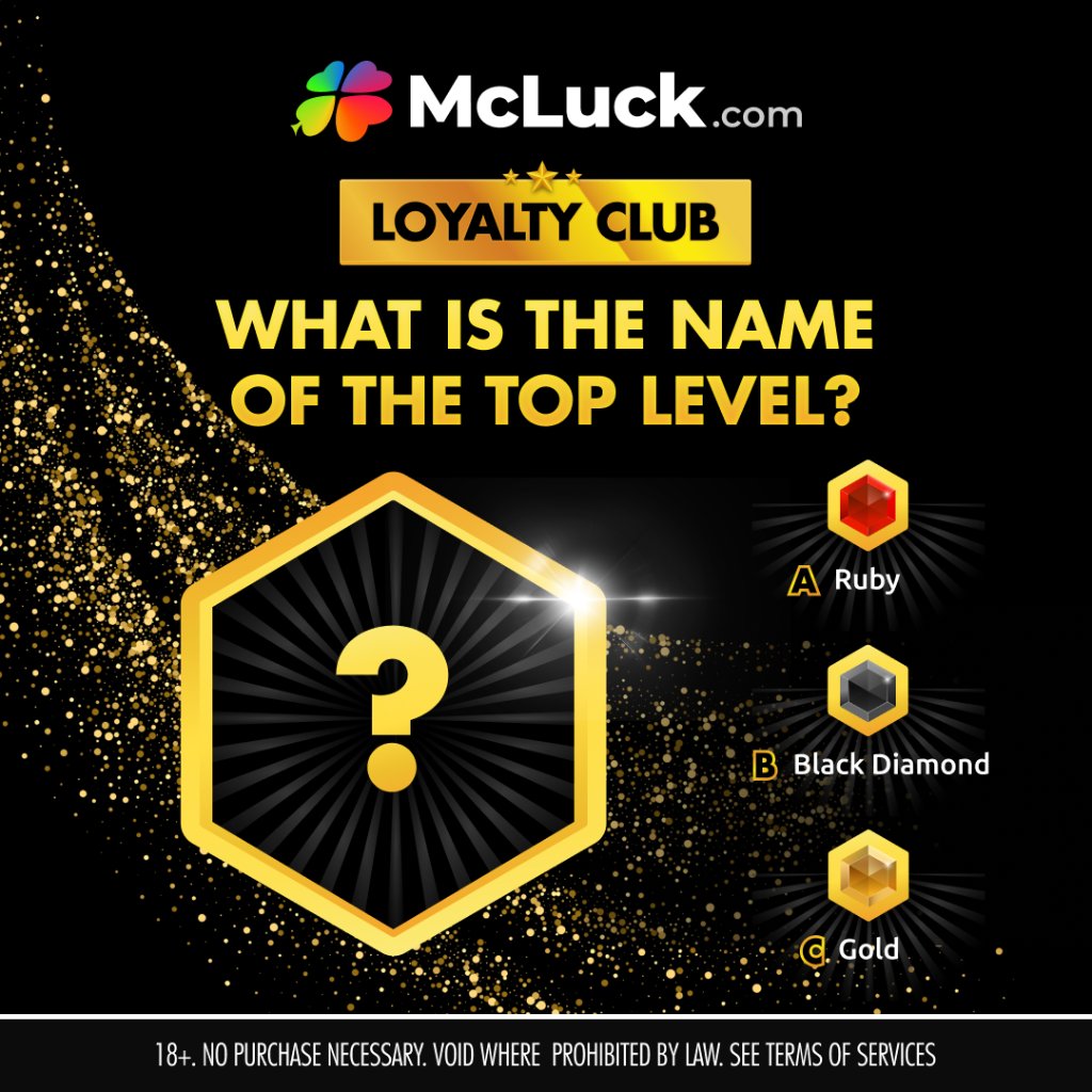 🍀🏆 COMPETITION 🏆🍀

Hey, McLucksters! Keen to WIN GC 40,000 + FREE SC 20? 🥳 Just tell us what you think the highest McLuck Loyalty Club tier is! 🤔

Leave your answer in the comments with #McLuckCompetition to enter. ✍️

Competition ends April 27, 11:59PM PT. T&amp;Cs apply