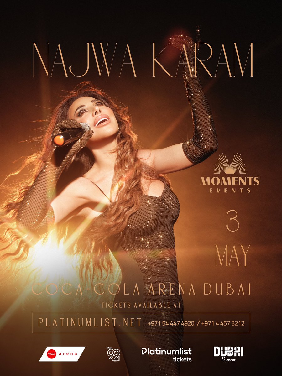 Few more days left! 
Get ready for an unforgettable night at Coca-Cola Arena #Dubai 🎻

#نجوى_كرم_في_دبي 

🔗 dubai.platinumlist.net/hall-map/ticke…