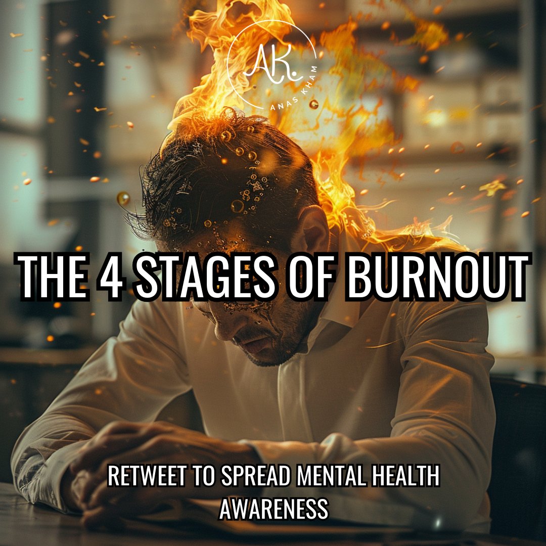 Everyone talks about hustle culture but no one talks about burnout. One comes with the other. Here are the 4 stages of burnout explained by a mental health specialist, open thread:👇 (bookmark this thread for when you get to stage #3)